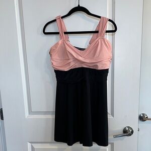 Pink and Black Sleeveless Dress